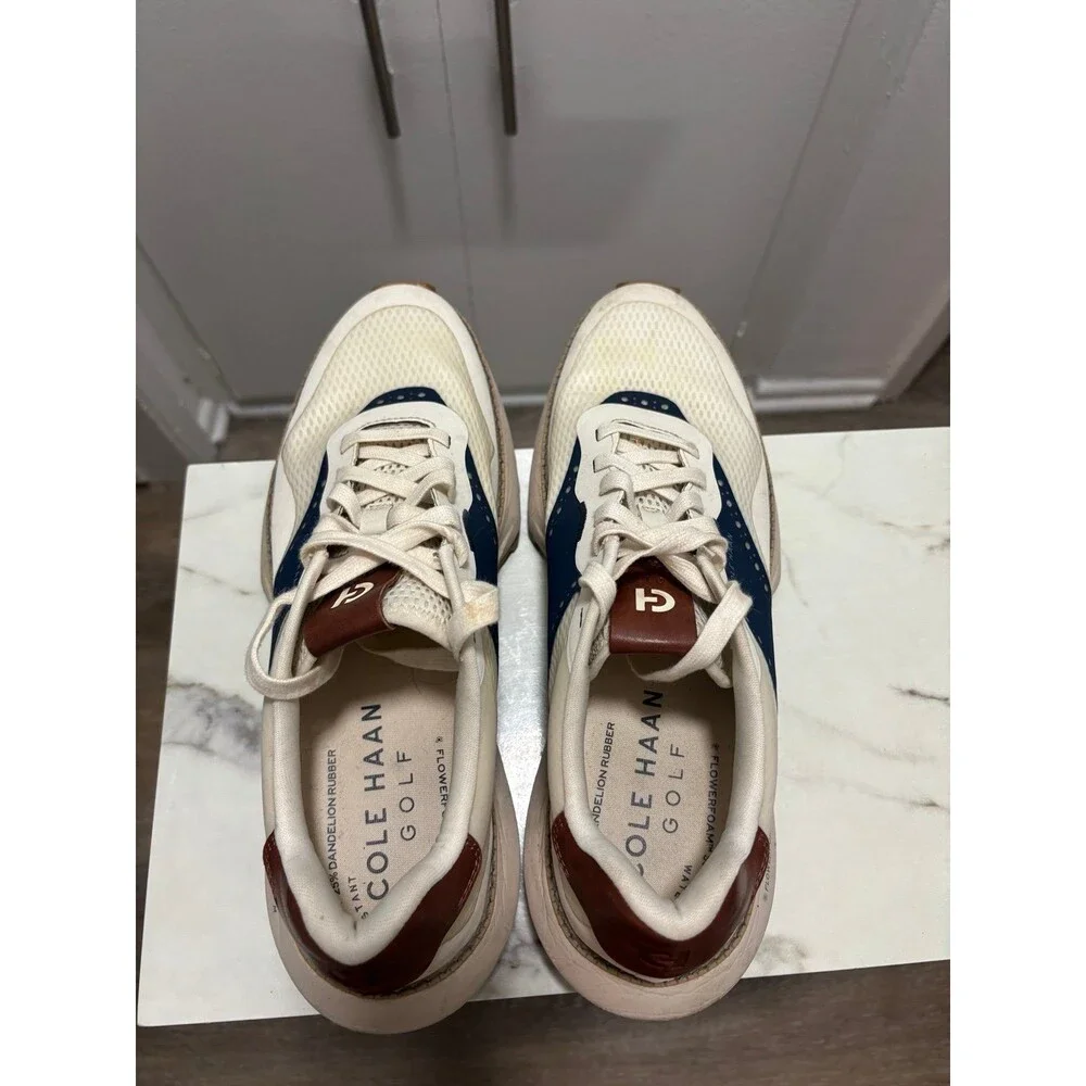 Cole Haan GrandPro Ashland Golf Shoes Ivory Navy Blazer Blue Mens Size 11